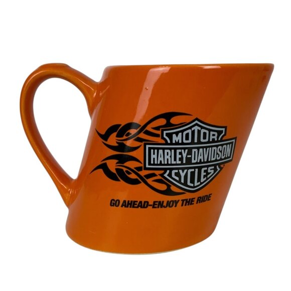 Harley-Davidson Orange Slanted Coffee Mug Enjoy the Ride Ceramic 2007 - Picture 3 of 6